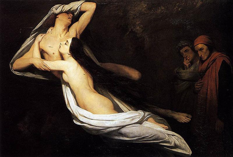 Ary Scheffer The Ghosts of Paolo and Francesca Appear to Dante and Virgil